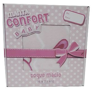 Manta Cobertor Confort Baby Menina Hazime Rosa