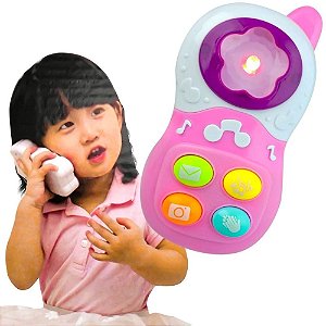 Brinquedo Bebê Celular Infantil Musical Com Luzes E Sons