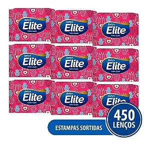 Kit Lenço De Papel Elite Softys 9 Pacotes Sortidos - 50 Folhas Cada