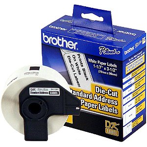 ETIQUETA ENDEREÇO PAPEL PRETO NO BRANCO 29MM X 90MM (ROLO COM 400 UND) - DK1201 BROTHER