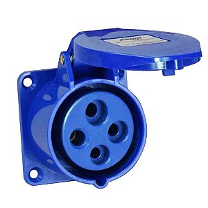 TOMADA INDUSTRIAL EMBUTIR 3P+T 16A 220/240V 9H AZUL IP44 - G4049 PSMR