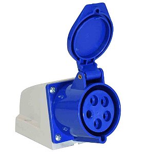 TOMADA INDUSTRIAL SOBREPOR 3P+T+N 32A 220/240V 9H AZUL IP44 - G5209 PSMR