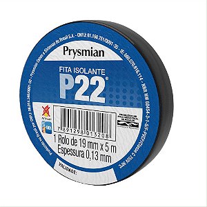 FITA ISOLANTE 19MM X 20M PRETO - P22 PRYSMIAN