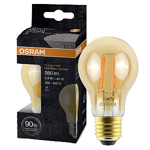 LÂMPADA BULBO LED A40 5,5W BIVOLT  E-27 2500K 560 LÚMENS - 7014554 OSRAM