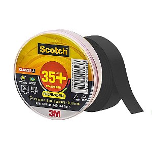 FITA ISOLANTE 19MM X 5M PRETO - SCOTCH 35+ 3M