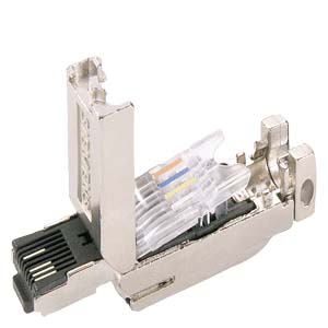 CONECTOR ETHERNET RJ45 2 X 2 180° METAL. 10/100MBITS*