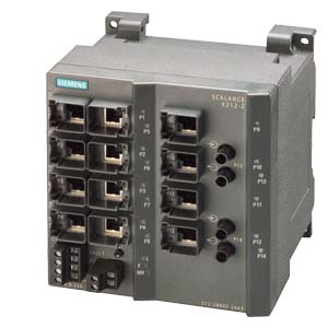 SWITCH SCALANCE X212-2 C/GERENCIADOR 12 X 10/100MBITS RJ45/BFOC 2X100MBITS LED SINAL. PROFINET-IO DEVICE