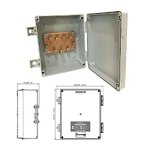 CAIXA DE EQUIPOTENCIALIZACAO SOB. C/BARRAS COBRE   25 X 20 X 10CM