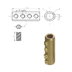 CONECTOR EMENDA/MEDICAO LATAO 60MM 4 PARAF.