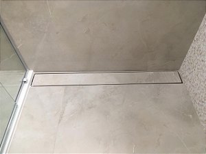 Ralo Linear Oculto De 100,0 x 8,0cm | Aço Inox Aisi 304 | Saída Ponta Horizontal Longitudinal