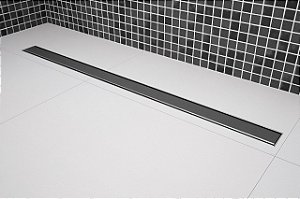 Ralo Linear Tampa Lisa Aparente De Aço Inox - Saída Centro Vertical | Medidas Diversas