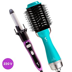 Kit Escova Secadora Bela 220V + Modelador de Cachos Carol