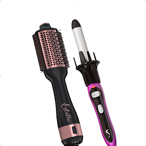 Escova Secadora + Pente Alisador Estella +Modelador de Cachos Automático Bivolt Carol