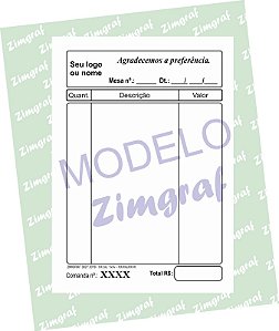 Comandas 7X10 - Modelo 1502