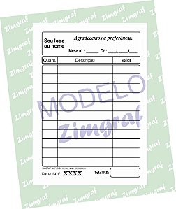 Comandas 7X10 - Modelo 1504