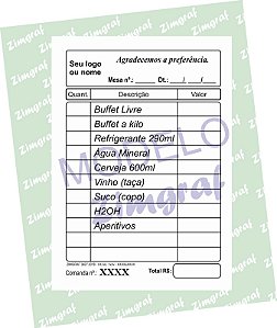 Comandas 7X10 - Modelo 1508