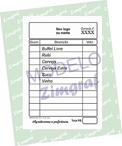 Comandas 7X10 - Modelo 1511