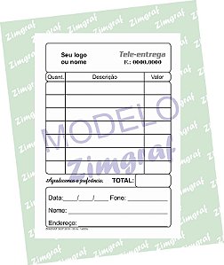 Comandas 7X10 - Modelo 1512