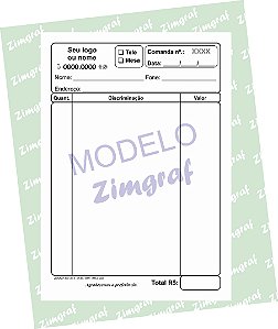 Comandas 10X15 - Modelo 1552