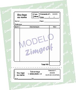 Comandas 10X15 - Modelo 1554