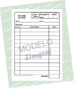 Comandas 10X15 - Modelo 1555
