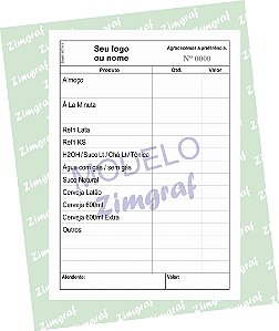 Comandas 10X15 - Modelo 1557