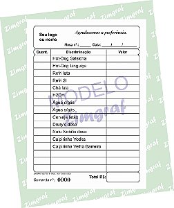 Comandas 10X15 - Modelo 1558