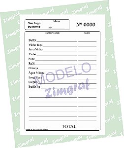 Comandas 10X15 - Modelo 1559