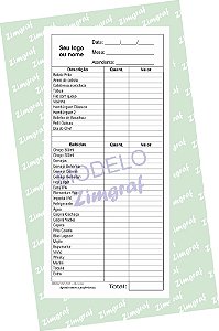 Comandas 10X20 - Modelo 1581