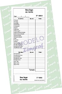 Comandas 10X20 - Modelo 1583
