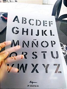 Stencil Letras Alfabeto para Pinturas e Aerografias