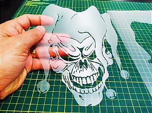 Stencil Caveira Palhaço para Pinturas e Aerografias - 2R13