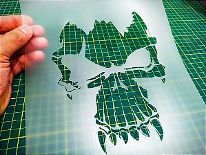 Stencil Caveira para Aerografias e Pinturas - 2R15