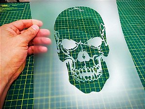 Stencil Caveira para Aerografias e Pinturas - 2R23