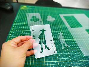 Stencil Cartas de Baralho Joker + Ás de Paus para Aerografias