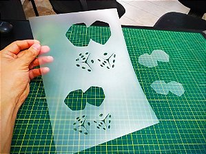 Stencil Dados com 2 tamanhos para Aerografias