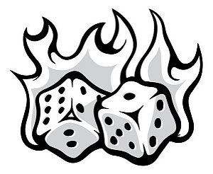 Stencil Dados com Fogo Multicamadas - 3 Cores