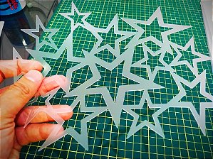 Stencil Estrelas Grudadas Para Aerografias
