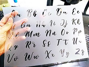Stencil Letras Cursivas Pequenas
