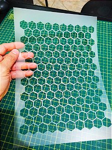 Stencil Hexágonos / Colméias para Pinturas Camufladas