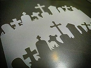 Stencil Cemitério / Zumbi para aerografias