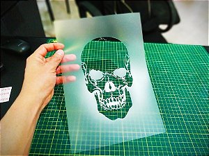 Stencil para Aerografia Modelo Caveira