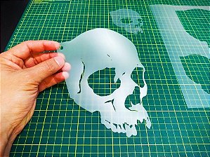 Kit 4 Stencils Caveiras para Aerografias e Pinturas