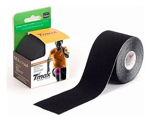 Fita Kinesio Tmax Original Bandagem Elastica 5 Mts Cada Preto