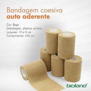 Bandagem Elástica Auto Aderente 10x450cm - Bege