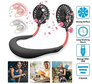 Mini Ventilador Portátil Usb De Pescoço Com LED XZ - FI0935 - 12205
