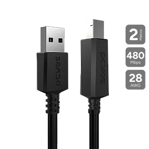 CABO PARA IMPRESSORA USB-A 2.0 PARA USB-B 2.0 2 METROS - 13666