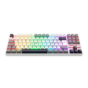 TECLADO REDRAGON KUMARA BRANCO/CINZA RGB SWITCH BROWN K552WGL-RGB - 13831