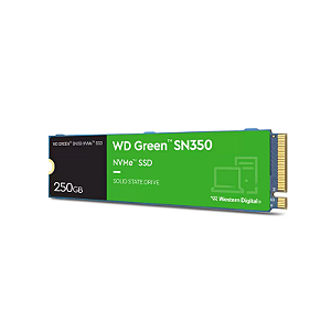SSD WESTERN DIGITAL 250GB M.2 NVME SN350 LEITURA 2400MBS WDS250G0C - 13848