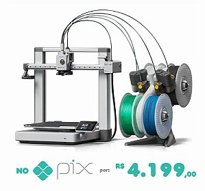 Impressora 3D Bambu Lab A1 Combo, Com AMS Lite, Velocidade 500 mm/s, Sistema Multicores, Tela IPS Touch e Wi-Fi Bivolt